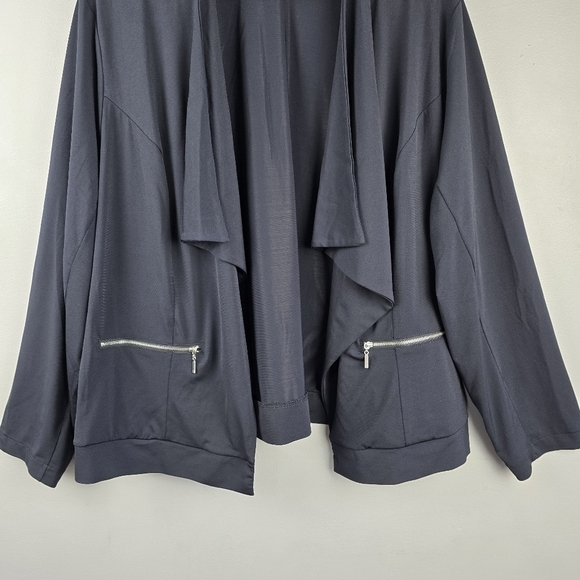 JESSICA LONDON Stretchy Cardigan Black Womens Size 24 Office Layering Minimalist - Picture 3 of 16